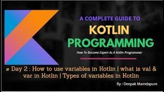 #Kotlin-03 |How to define variables in Kotlin |  how to use var and val in Kotlin