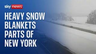 US weather latest: Drivers battle treacherous conditions as heavy snow hits New York