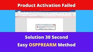 #products #activision #fail  Product Activation Failed with Solved To OSPPREARM Method