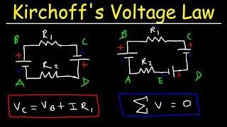 Kirchhoff's Voltage Law - KVL Circuits, Loop Rule & Ohm's Law - Series Circuits, Physics