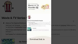 Customize Genre ️ | Movie & TV Watchlist Notion template #shorts #notion #notiontemplate