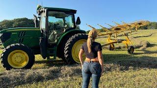 Farm Girl’s First Hay Raking Adventure!
