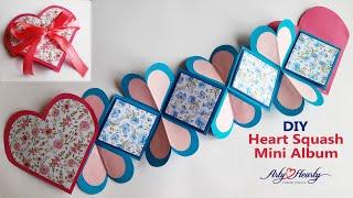 Heart squash mini album tutorial by Sheetal Khajure Ankalkote