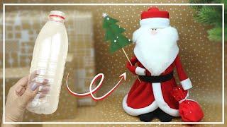 How to make Santa Claus using a plastic bottle -  DIY NataliDoma