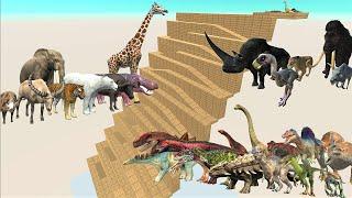 ARBS Speed Race. Zigzag mountain running down course! | Animal Revolt Battle Simulator