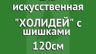 Ель искусственная ХОЛИДЕЙ с шишками (Царь Ёлка) 120см обзор ХЛ-120