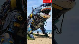 NGERI ROBOT IKAN HIU TRANSFORMER  #animals #amazinganimals #shark #hiu #asmr #megalodon #paus