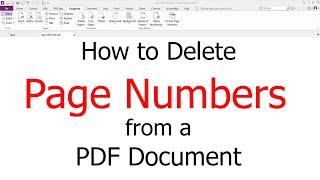 How to delete page numbers from a PDF document using Foxit PhantomPDF