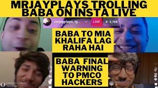 Pes Baba Reply to PMCO hackers | Babaop insta live | Mrjay trolling Baba on insta | Esports Pakistan