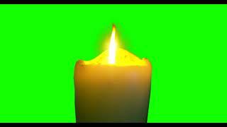 4K Green Screen Free - BURNING CANDLE