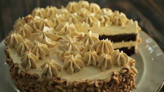 Chocolate Mocha Cake   with coffee cream by Lisa Glinskaya