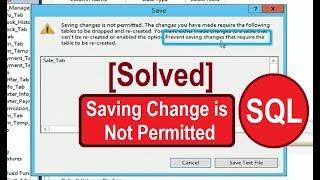 [Solved] Saving Changes is Not Permitted in sql. swiftlearn