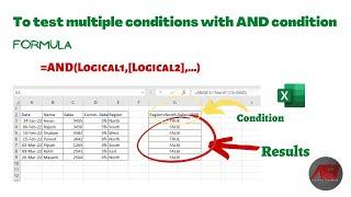 To test multiple conditions with AND condition ️ || Use of AND Formula in Excel || AND formula 