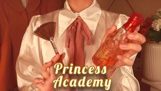 ASMR | Getting my Princess Ready For School  Makeup, Hair Brush, Whisper, Music {layered sounds}