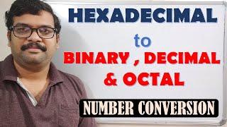 HEXADECIMAL TO BINARY,DECIMAL AND OCTAL NUMBER CONVERSION - NUMBER CONVERSION