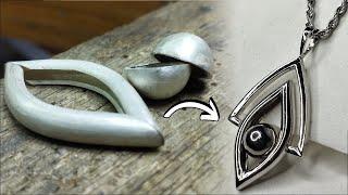 How To Make Evil Eye Silver Pendant | Silver Pendant| Handmade Jewellery@bvlgariofficial