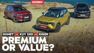 Mahindra XUV 3XO vs Kia Sonet vs Renault Kiger comparison review -  a new order? I  @odmag