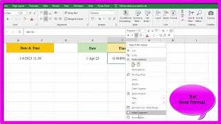 Separate Date Time columns By EXCEL