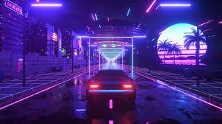 Car Drive in Neon City Background 4K Vj Loop Video | No Copyright Motion Background Vj Loop Video