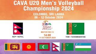 Nepal - Turkmenistan.  Match NO.13.  CAVA Men's U20 Volleyball Championship 2024 . Colombo.