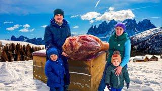 Far from Civilization: Mom Cooks Epic Pork Knuckle for a Family