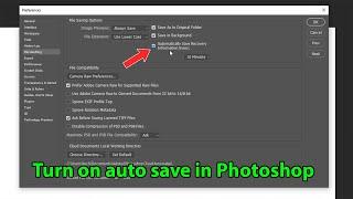 How to turn on autosave in photoshop