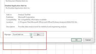 How To Enable the Data Analysis in Excel