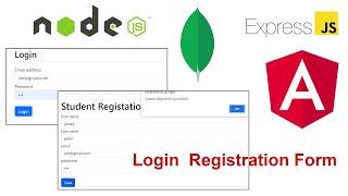 Login Registration Form Using Node js Angular, Express js,MongoDB