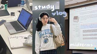 study vlog ️ midterms season, late nights at library, cramming for exams, uni life 