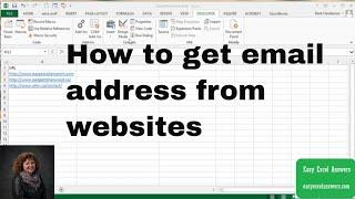 How to get email address from websites using Excel