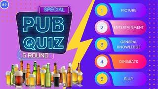 Pub Quiz 5 Round: Test Your Knowledge! Picture, General Knowledge, Entertainment, And More. #89