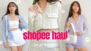 SHOPEE HAUL: SOFT GIRL AESTHETIC  (conservative, cardigans, sweaters + affordable)
