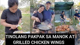 NAGLULUTO AKO NG TINOLANG PAKPAK SA MANOK AT GRILLED CHICKEN WINGS SA GARDEN