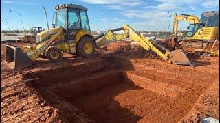 How to dig an elevator pit, efficiently. Backhoe basics. #backhoe #digginok #mbga #howtobackhoe