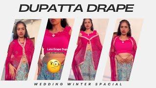 DiY No stiching slit kurta || Drape Dupatta /shawl in three different ways   #wedding #winter