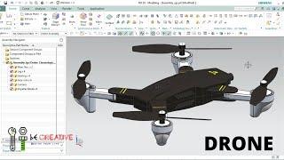 SIEMENS NX | DRONE DESIGN in SIEMENS NX | sketch Quadcopter (Drone) in SIEMENS NX