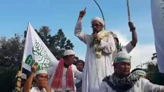 Islamic Defenders Front (FPI) leaders give speeches outside Jakarta's City Hall