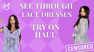 TRANSPARENT Lace Dresses TRY ON Haul with Mirror View! | Jean Marie Try On