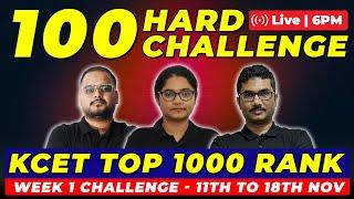 100 Days Hard Challenge | KCET Top 1000 Rank #kcet2025