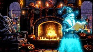 Witch's House Spooky Halloween Ambience with Relaxing Crackling Fire & Rain Sounds, Wind Sounds