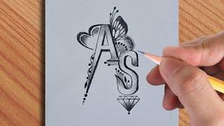 A Love S cool drawing tattoo design with pencil || simple drawing video || amazing designn