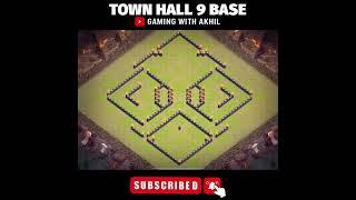 BEST Town Hall 9 BASE DESIGN  TH9 Base Clash of Clans  #shorts #clashofclans