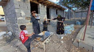 Nomadic Life: The Nomadic Mother Renovating the Porch with the Support of Her Cameraman