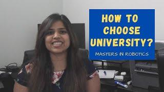 How to choose university for studying Robotics Masters in USA? // Kajal Gada