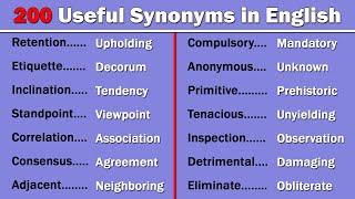 200 Useful Synonym Words in English | Build up Your English Vocabulary