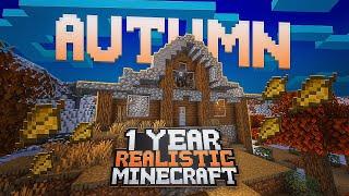 I Survived 1 YEAR with Realistic Mechanics in Minecraft | Autumn