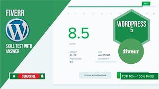 Fiverr WordPress 5.1 Skill Test-2020-Top 10%