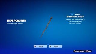 How To Get Splinter's Staff Pickaxe NOW FREE In Fortnite! (FREE Splinter's Staff Harvesting Tool)