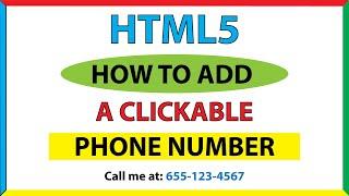 How To Add A Clickable Phone Number In HTML *2023