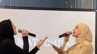 Beautiful chechen girl singing a duet 